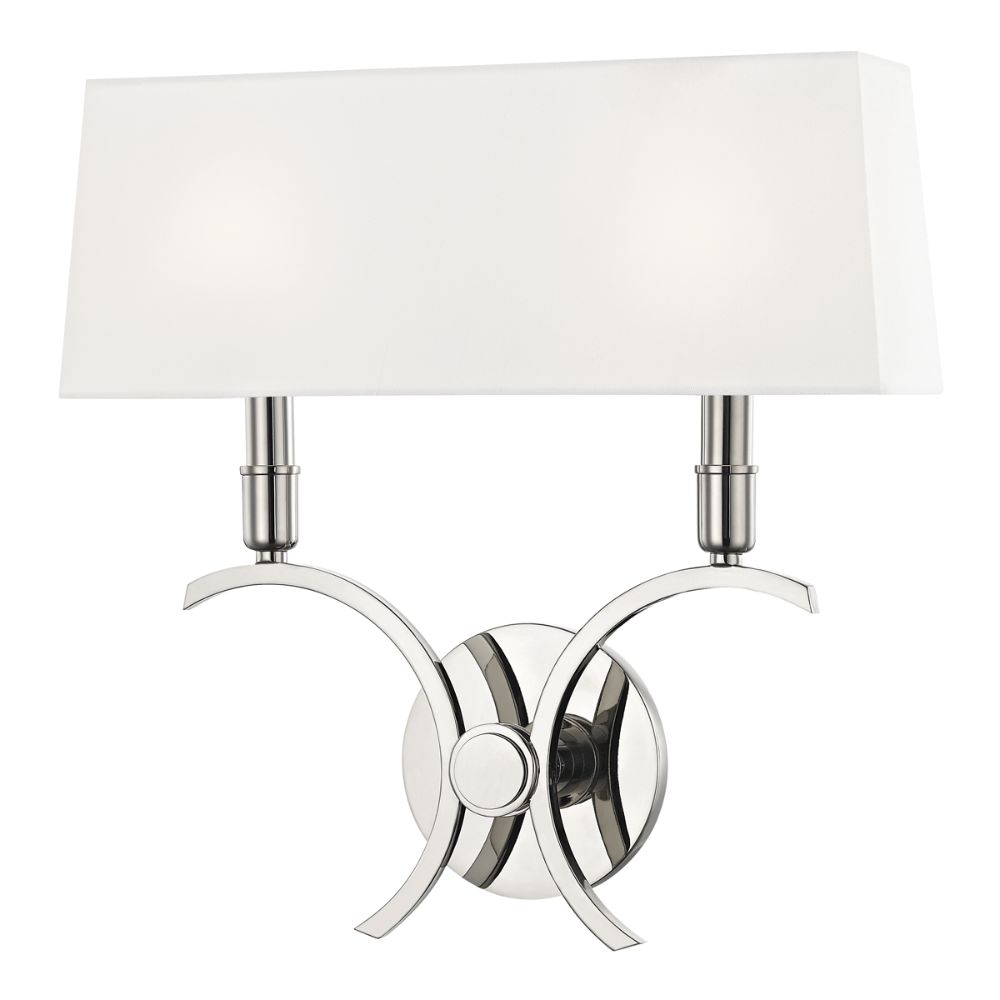 Mitzi by Hudson Valley H212102L-PN Gwen 2 Light Large Wall Sconce in Polished Nickel