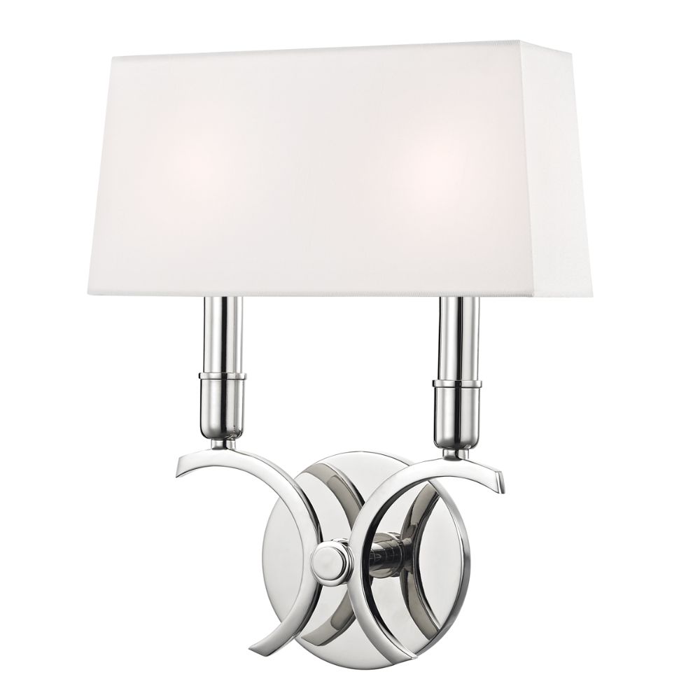 Mitzi by Hudson Valley H212102S-PN Gwen 2 Light Small Wall Sconce in Polished Nickel