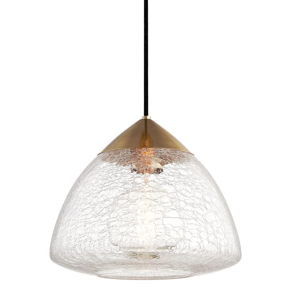 Mitzi by Hudson Valley H216701L-AGB Maya 1 Light Large Pendant in Aged Brass