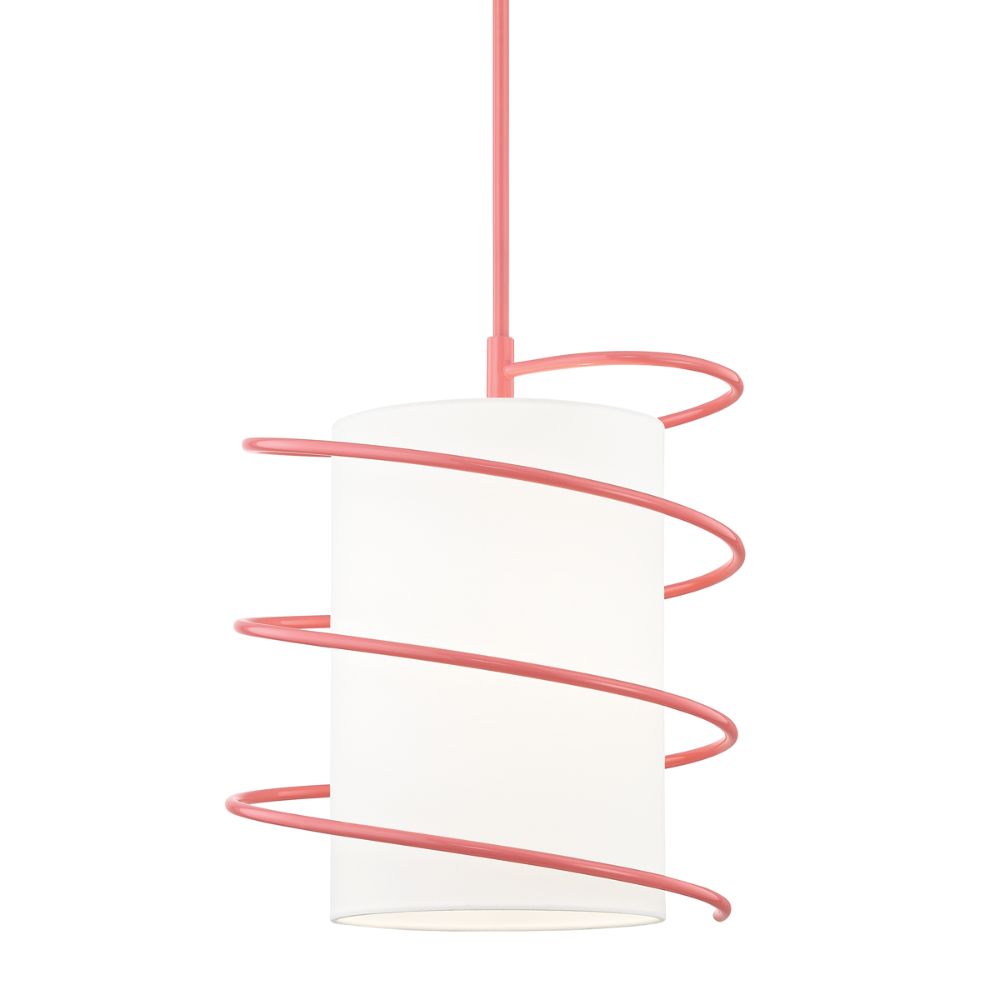 Mitzi by Hudson Valley H237701L-PK Carly 1 Light Large Pendant in Pink