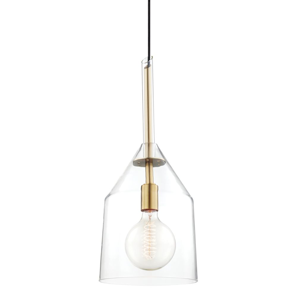 Mitzi by Hudson Valley H252701L-AGB Sloan 1 Light Large Pendant in Aged Brass
