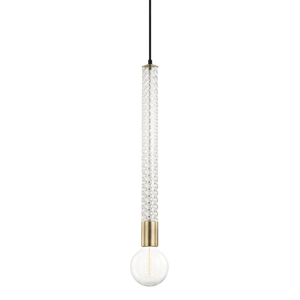 Mitzi by Hudson Valley H256701-AGB Pippin 1 Light Pendant in Aged Brass