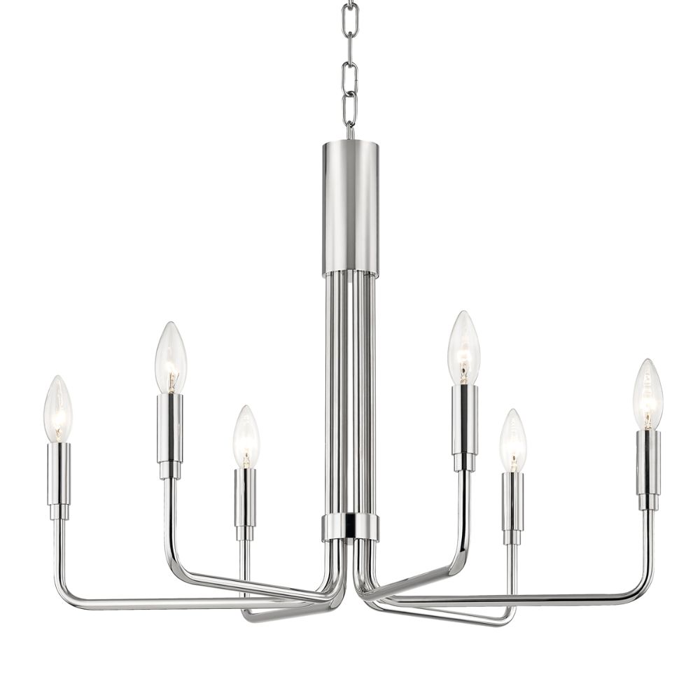 Mitzi by Hudson Valley H261806-PN Brigitte 6 Light Small Pendant in Polished Nickel
