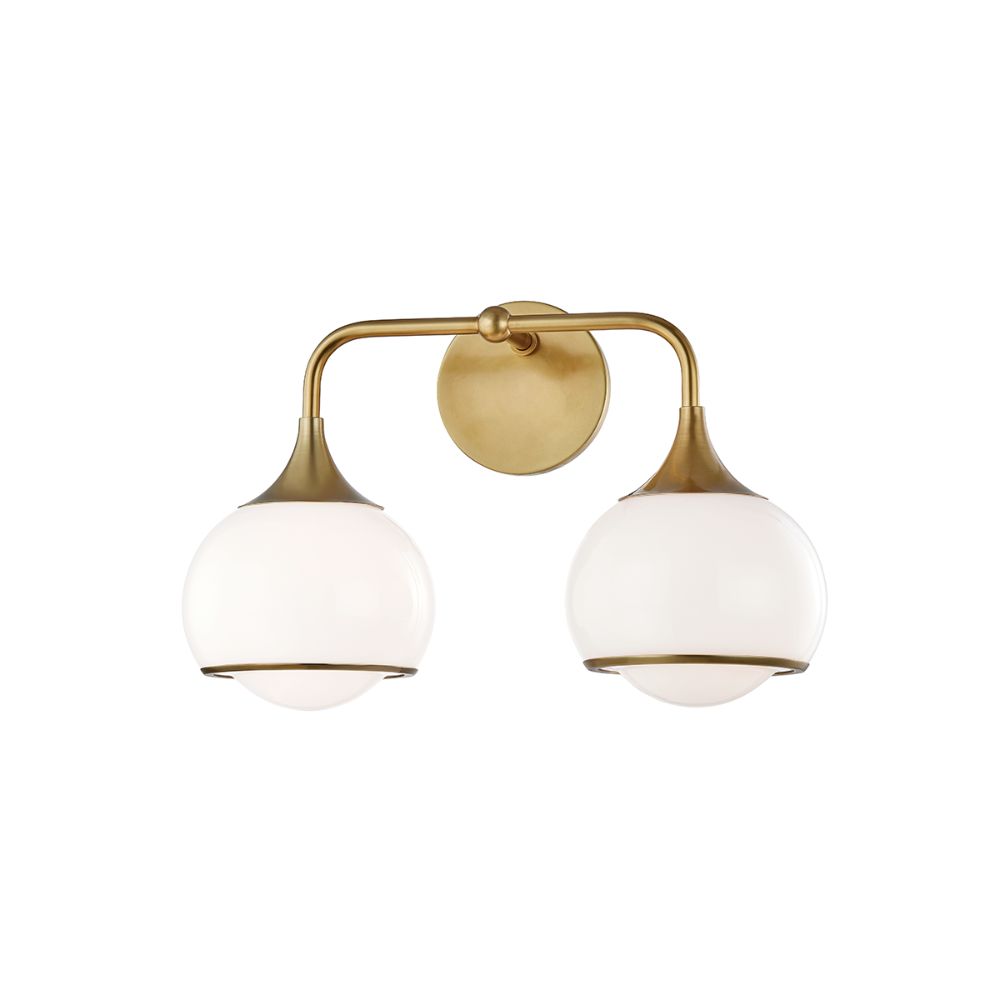 Mitzi by Hudson Valley Lighting H281302-AGB Reese 2 Light Wall Sconce