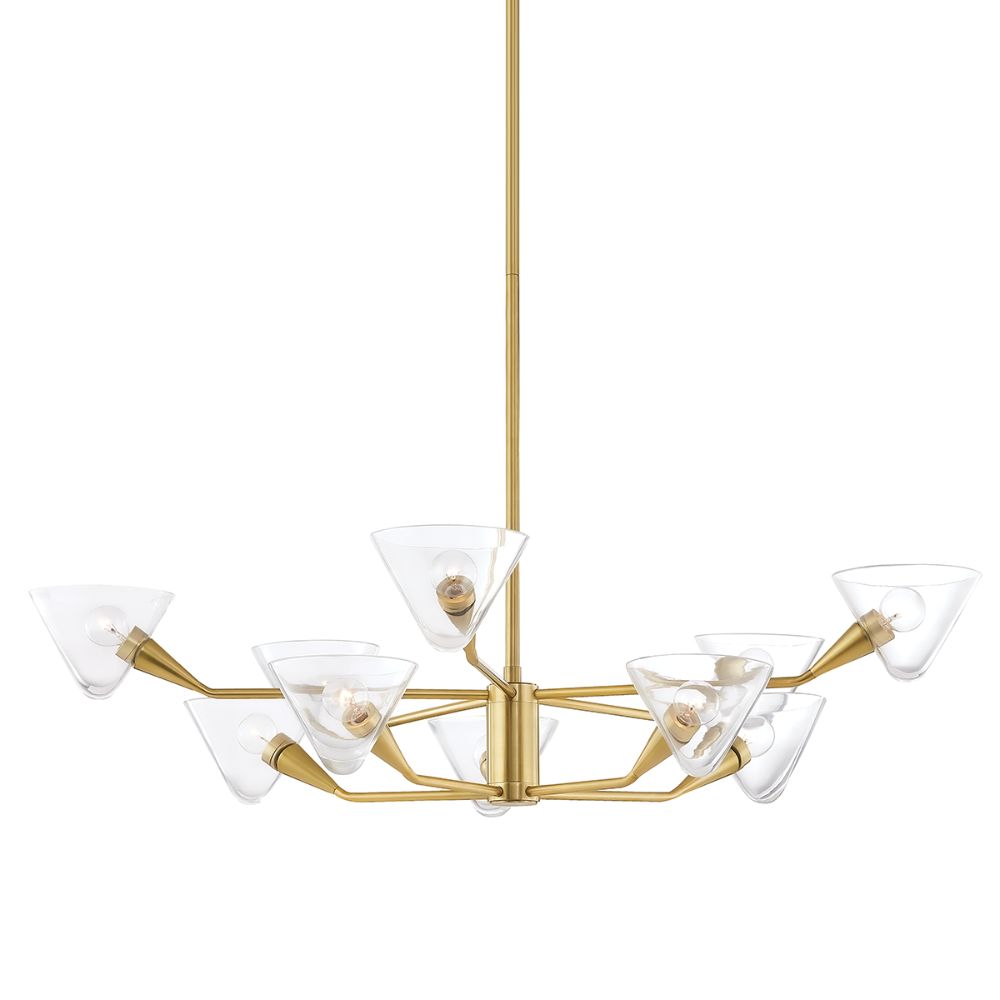 Mitzi by Hudson Valley Lighting H327810-AGB Isabella Aged Brass 10 Light Chandelier