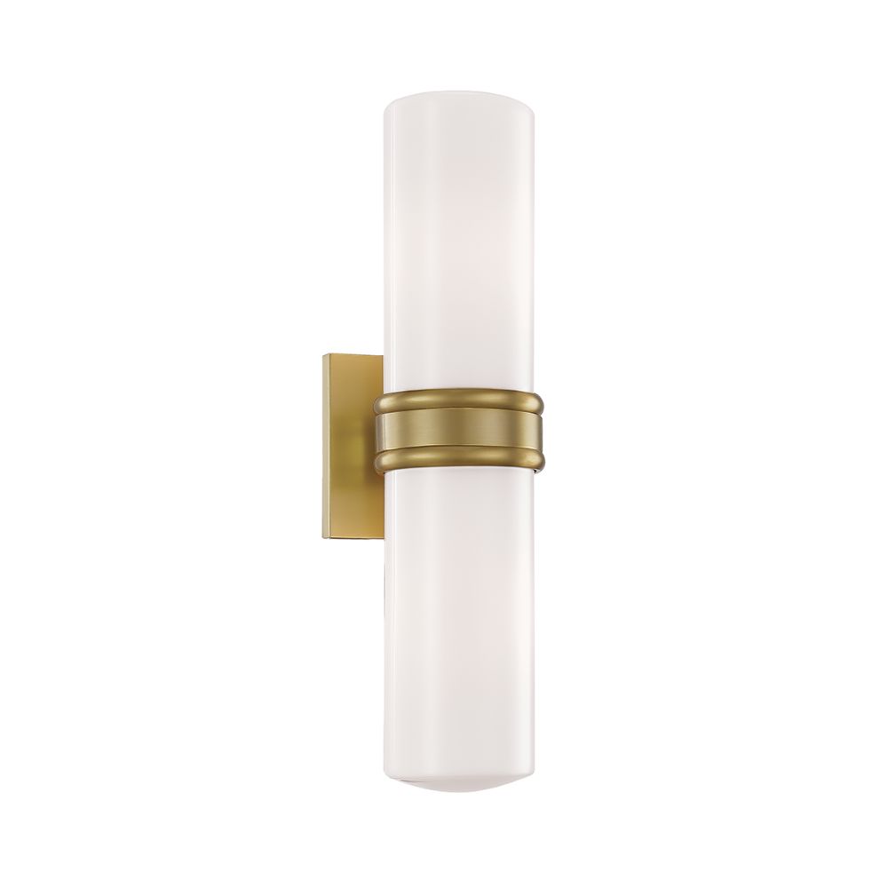 Mitzi by Hudson Valley Lighting H328102-AGB Natalie Aged Brass 2 Light Wall Sconce