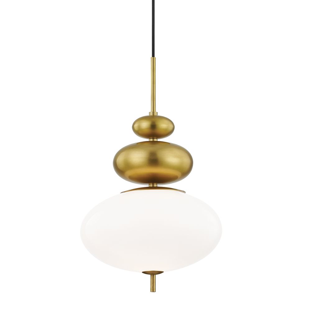 Mitzi by Hudson Valley Lighting H347701-AGB Elsie Aged Brass 1 Light Pendant