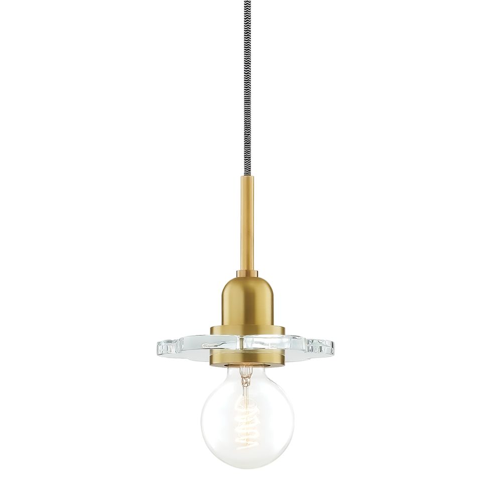 Mitzi by Hudson Valley Lighting H357701-AGB Alexa Aged Brass 1 Light Pendant