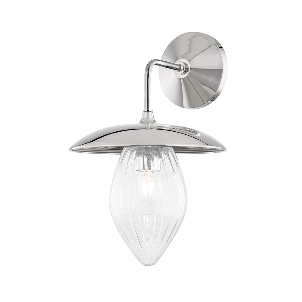 Mitzi by Hudson Valley Lighting H365101-PN Lilly 1 Light Wall Sconce in Polished Nickel with Clear Shade