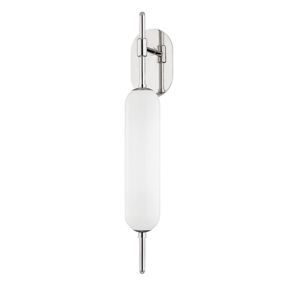 Mitzi by Hudson Valley Lighting H373101-PN Miley 1 Light Wall Sconce in Polished Nickel with Opal Shiny Shade