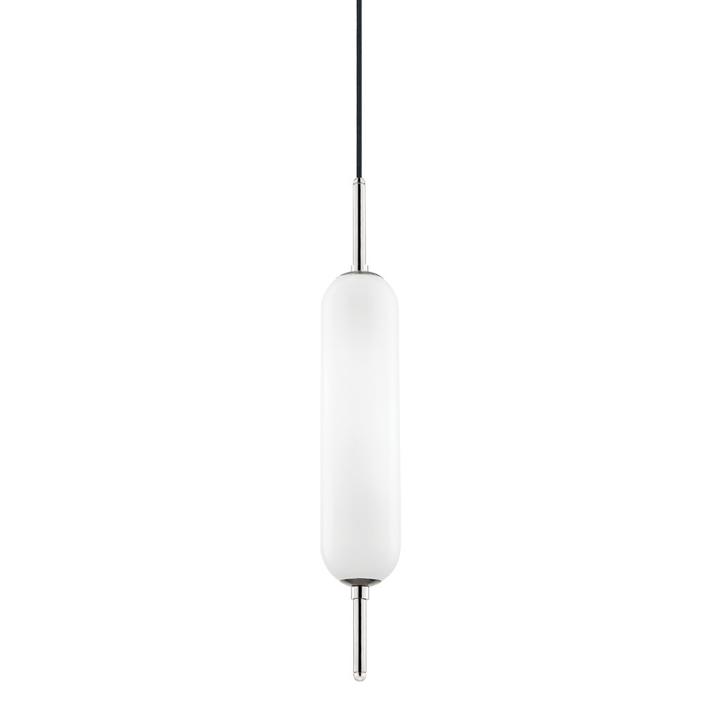 Mitzi by Hudson Valley Lighting H373701-PN Miley 1 Light Pendant in Polished Nickel with Opal Shiny Shade