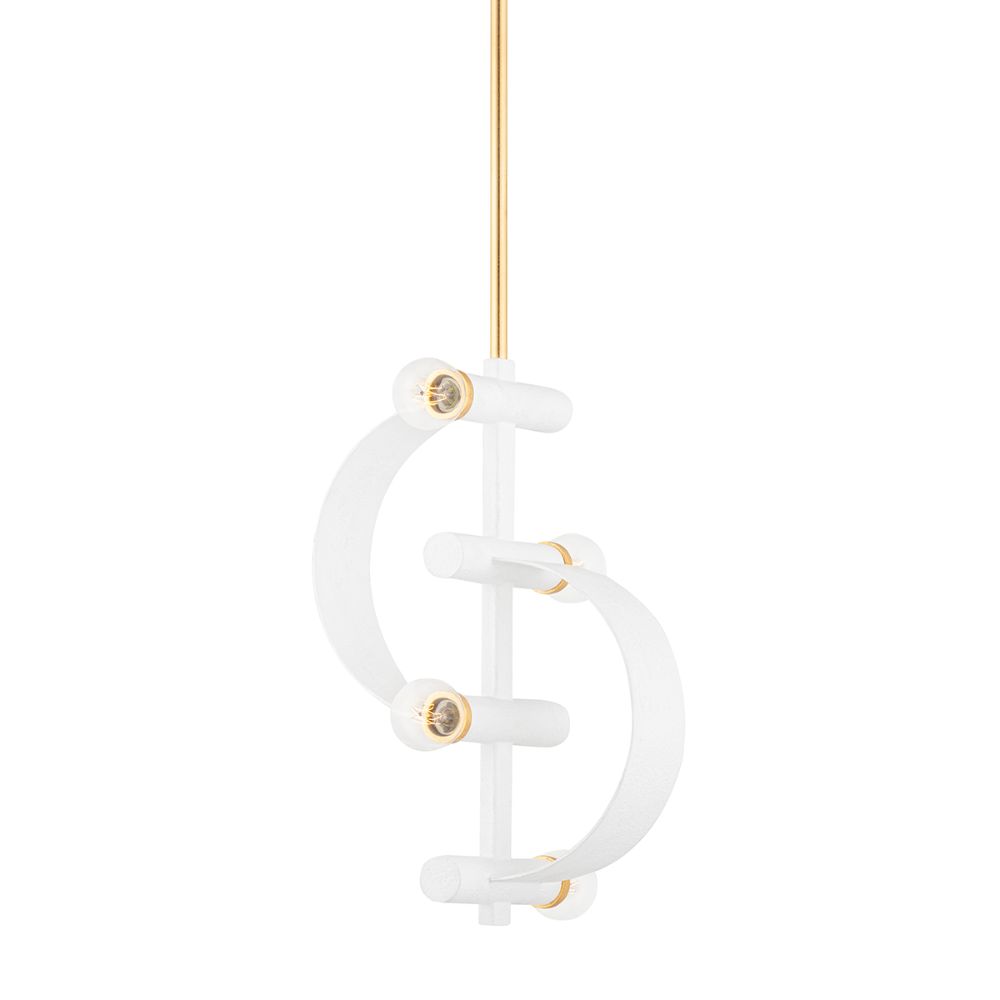 Mitzi by Hudson Valley H379704-GL/WH 4 Light Pendant in Gold Leaf/white