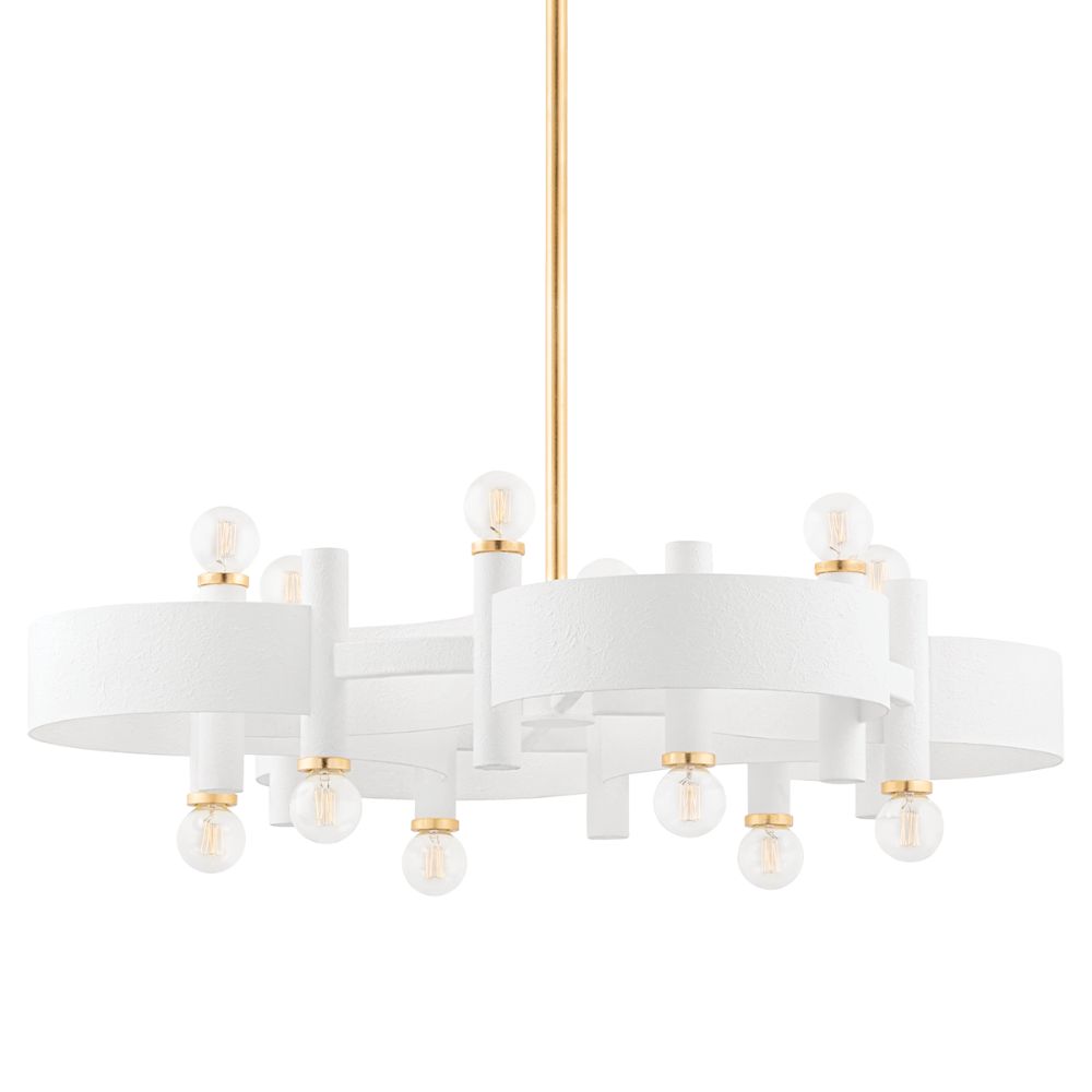 Mitzi by Hudson Valley H379812-GL/WH 12 Light Chandelier in Gold Leaf/white