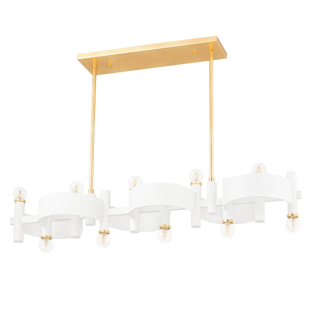 Mitzi by Hudson Valley H379910-GL/WH 10 Light Linear in Gold Leaf/white