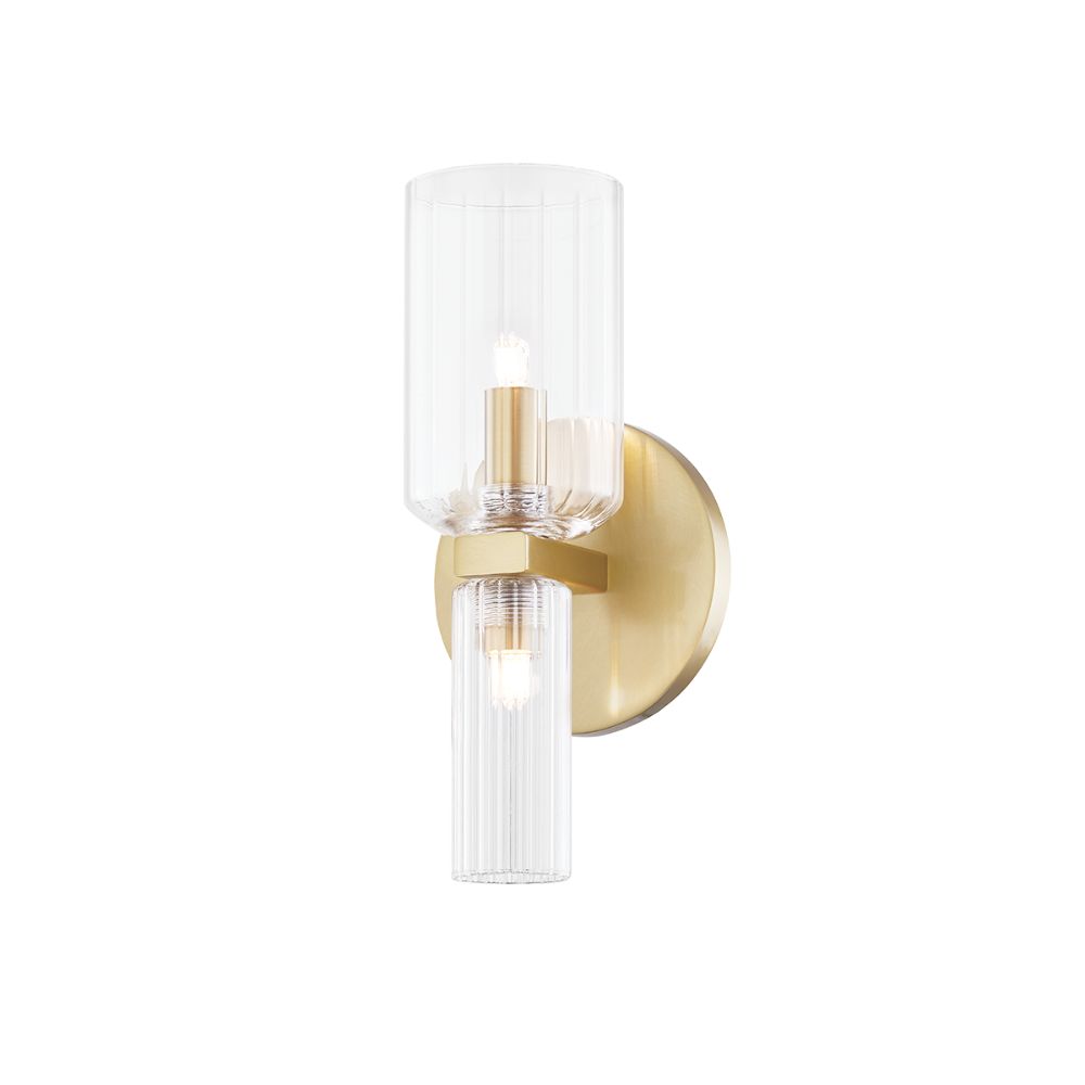Mitzi by Hudson Valley Lighting H384301-AGB Tabitha 1 Light Bath Bracket in Aged Brass with Clear Shade