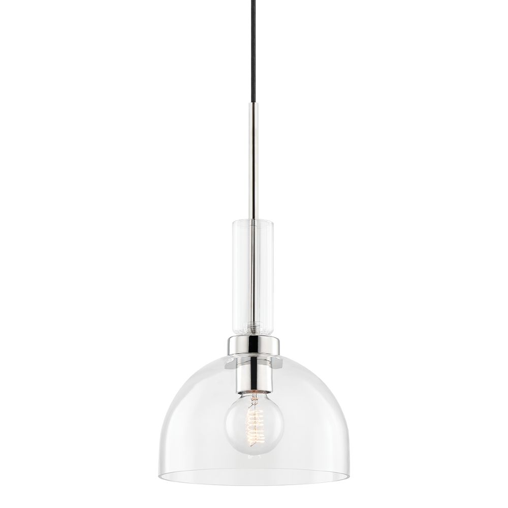 Mitzi by Hudson Valley Lighting H384701-PN Tabitha 1 Light Pendant in Polished Nickel with Clear Shade