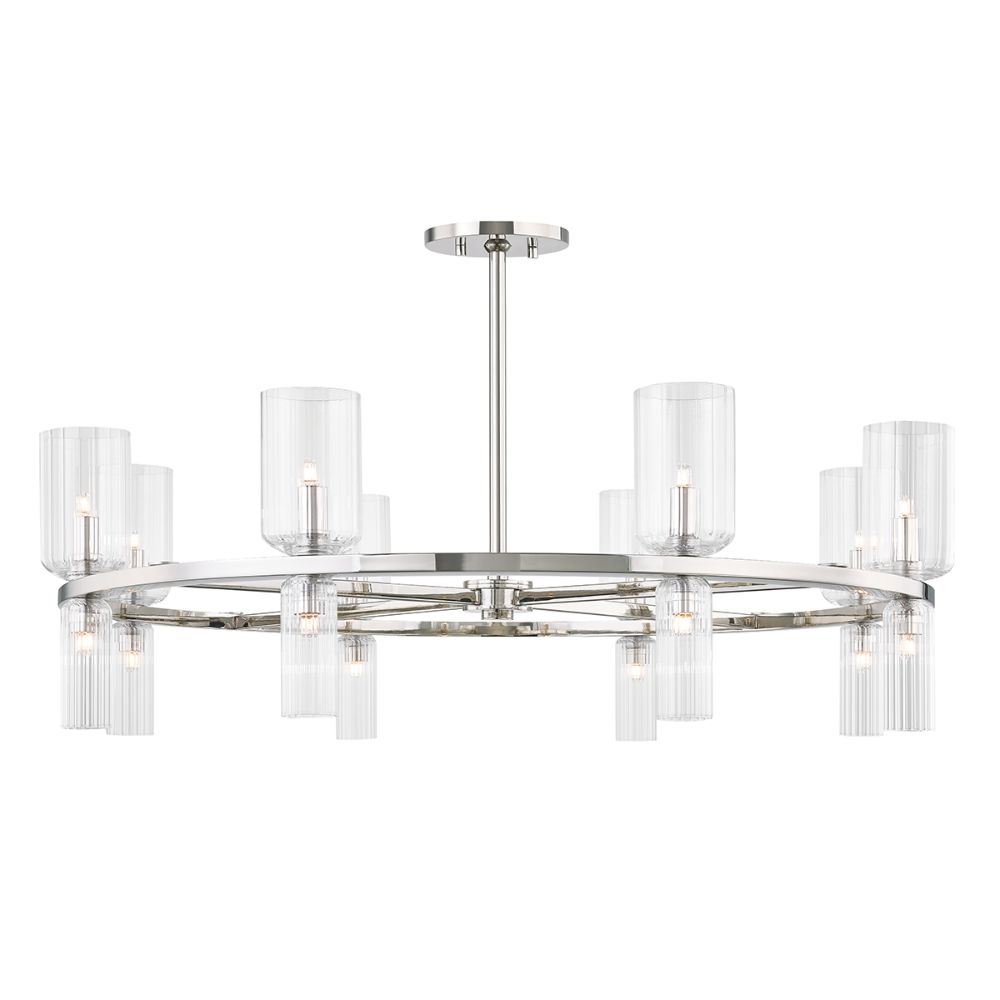 Mitzi by Hudson Valley Lighting H384816-PN Tabitha 16 Light Chandelier in Polished Nickel with Clear Shade