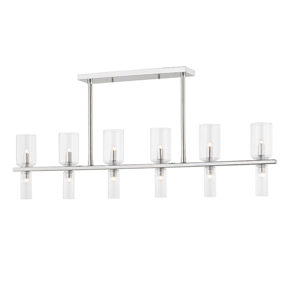 Mitzi by Hudson Valley Lighting H384912-PN Tabitha 12 Light Island in Polished Nickel with Clear Shade