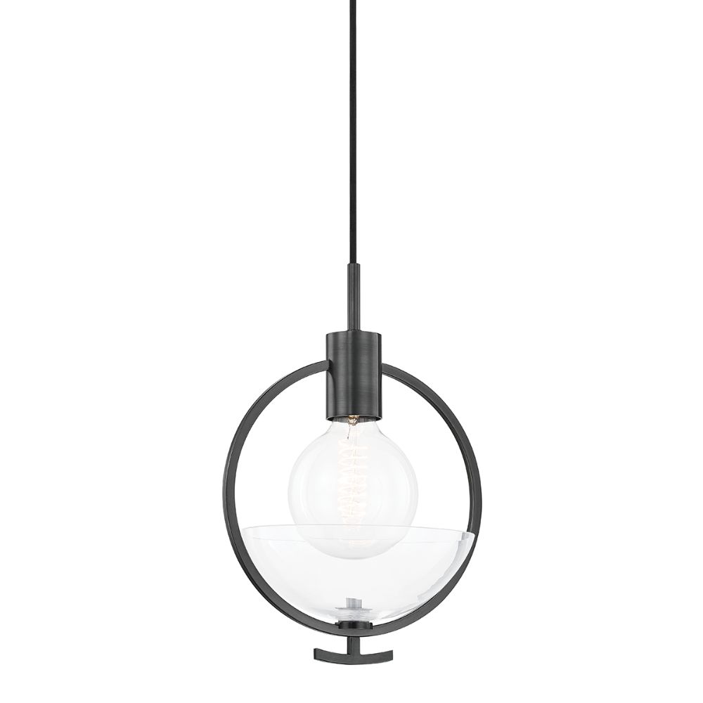Mitzi by Hudson Valley Lighting H387701-OB Ringo 1 Light Pendant in Old Bronze with Clear Shade