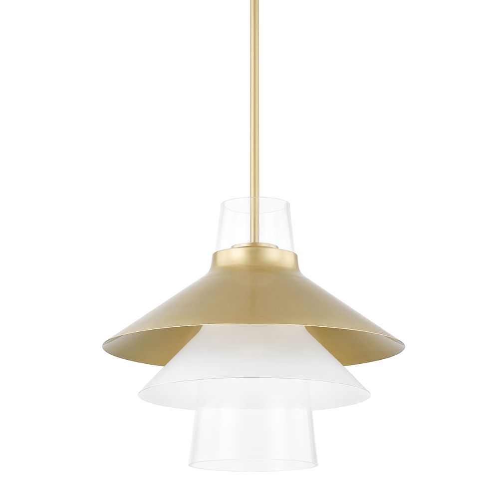 Mitzi by Hudson Valley Lighting H404701L-AGB Jessy 1 Light Large Pendant in Aged Brass with Clear Shade