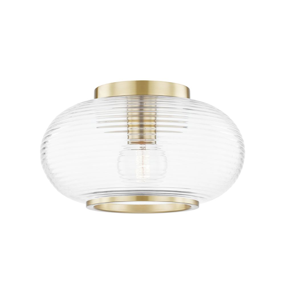 Mitzi by Hudson Valley H418501-AGB 1 LIGHT FLUSH MOUNT in Aged Brass