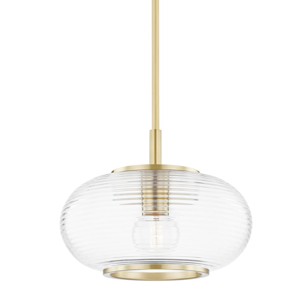 Mitzi by Hudson Valley H418701-AGB 1 LIGHT PENDANT in Aged Brass