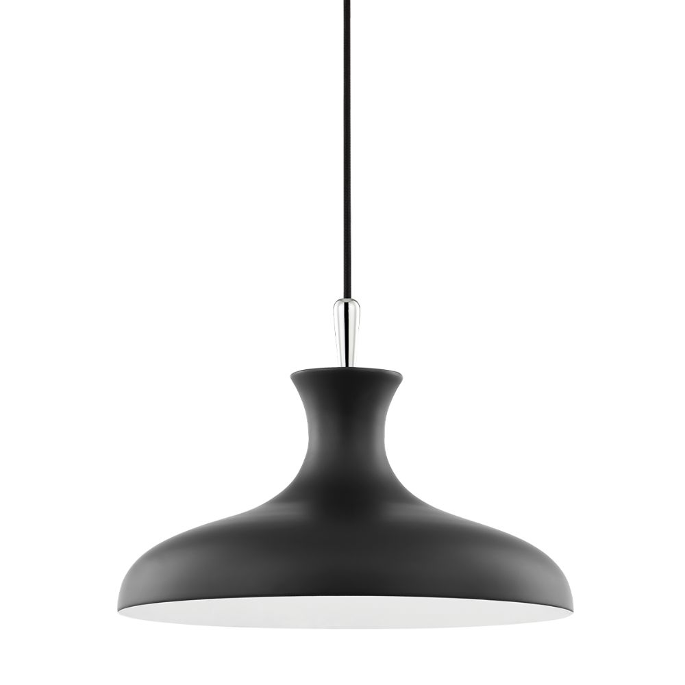 Mitzi By Hudson Valley H421701S-PN/BK 1 Light Small Pendant in Polished nickel/black