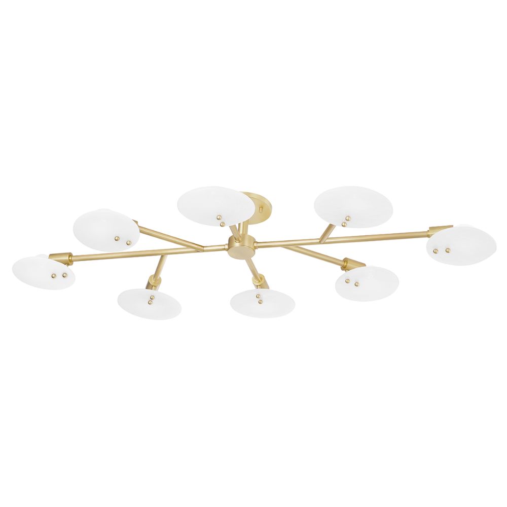 Mitzi By Hudson Valley H428608-AGB 8 Light Semi Flush in Aged brass