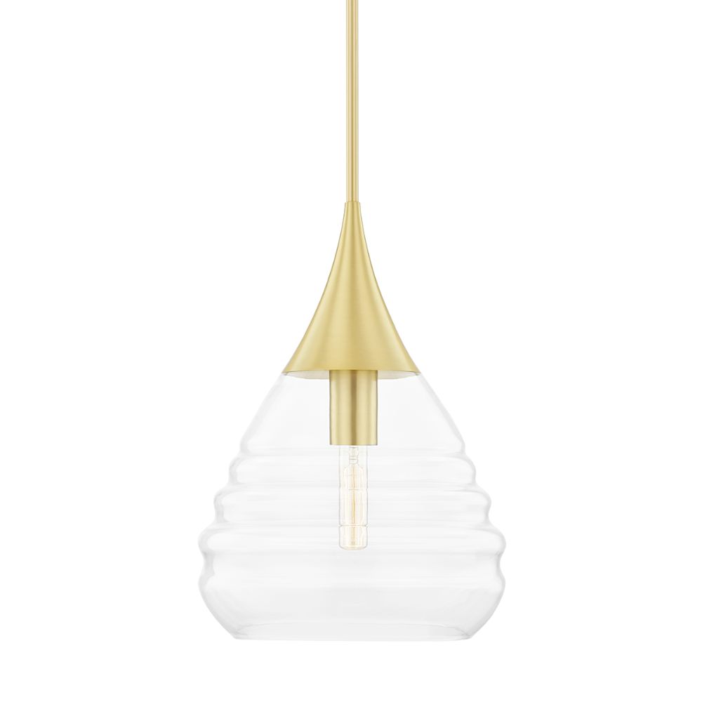 Mitzi by Hudson Valley H431701L-AGB 1 LIGHT LARGE PENDANT in Aged Brass