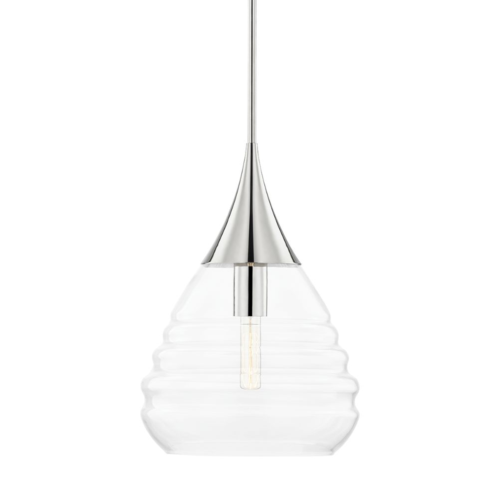 Mitzi by Hudson Valley H431701L-PN 1 LIGHT LARGE PENDANT in Polished Nickel