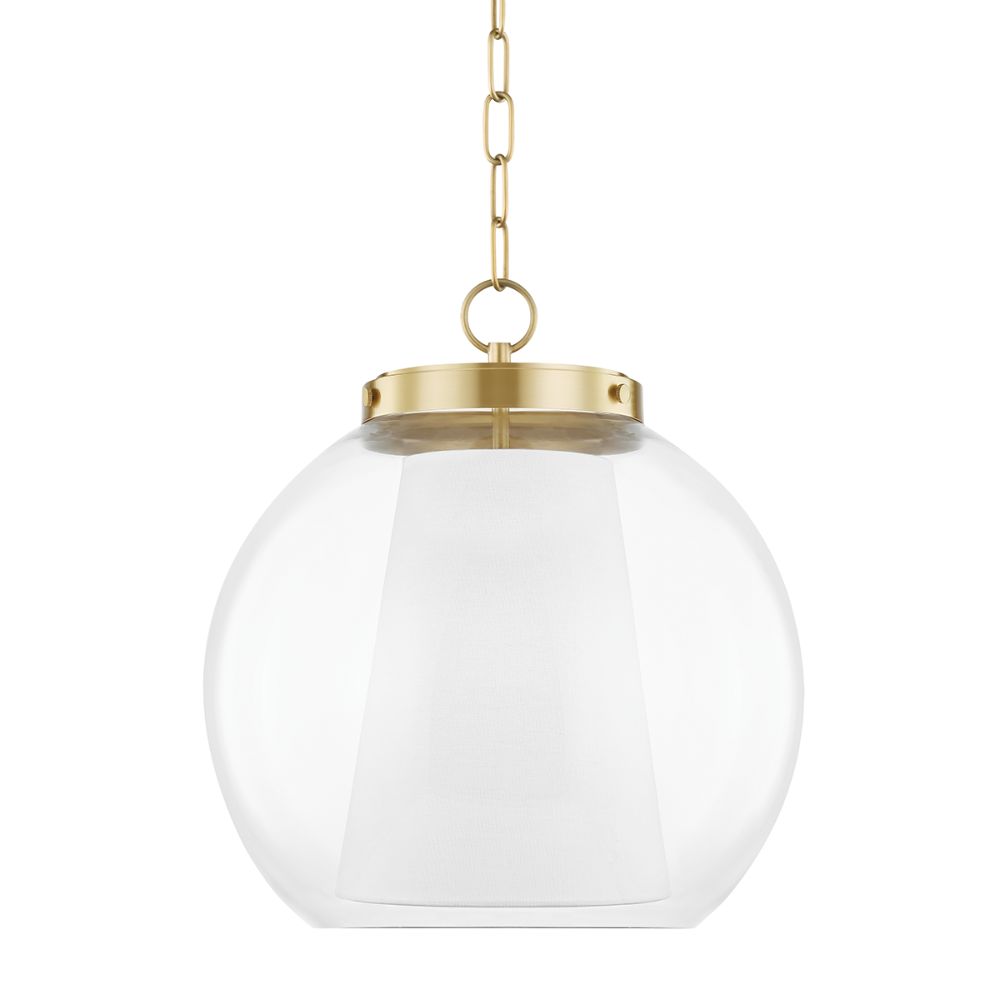 Mitzi by Hudson Valley H457701L-AGB 1 LIGHT LARGE PENDANT in Aged Brass