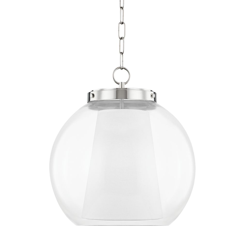 Mitzi by Hudson Valley H457701L-PN 1 LIGHT LARGE PENDANT in Polished Nickel