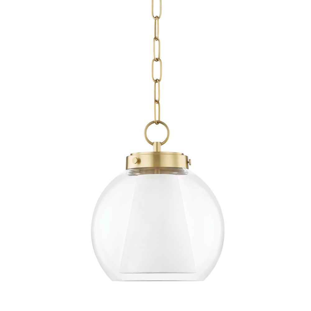 Mitzi by Hudson Valley H457701S-AGB 1 LIGHT SMALL PENDANT in Aged Brass
