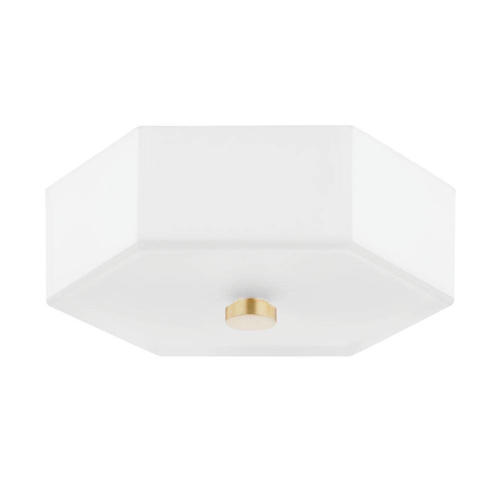 Mitzi By Hudson Valley H462502-AGB/PN 2 Light Flush Mount in Aged brass/polished nickel combo