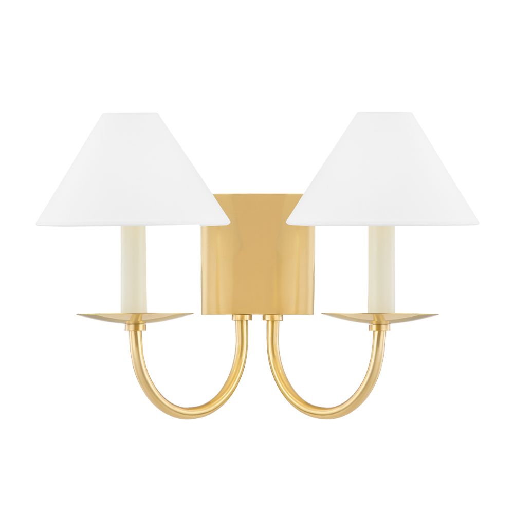 Mitzi by Hudson Valley Lighting H464102-AGB 2 Light Wall Sconce in Aged Brass