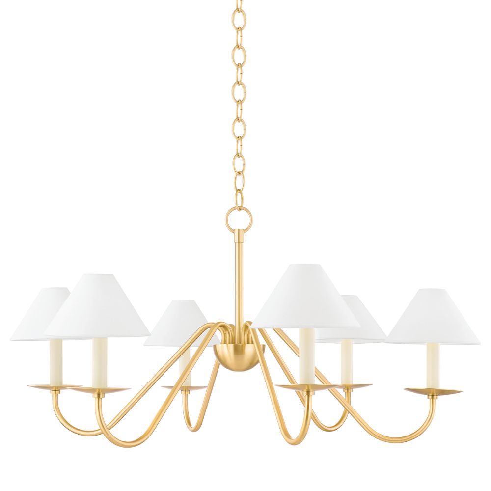 Mitzi by Hudson Valley Lighting H464806-AGB 6 Light Chandelier in Aged Brass