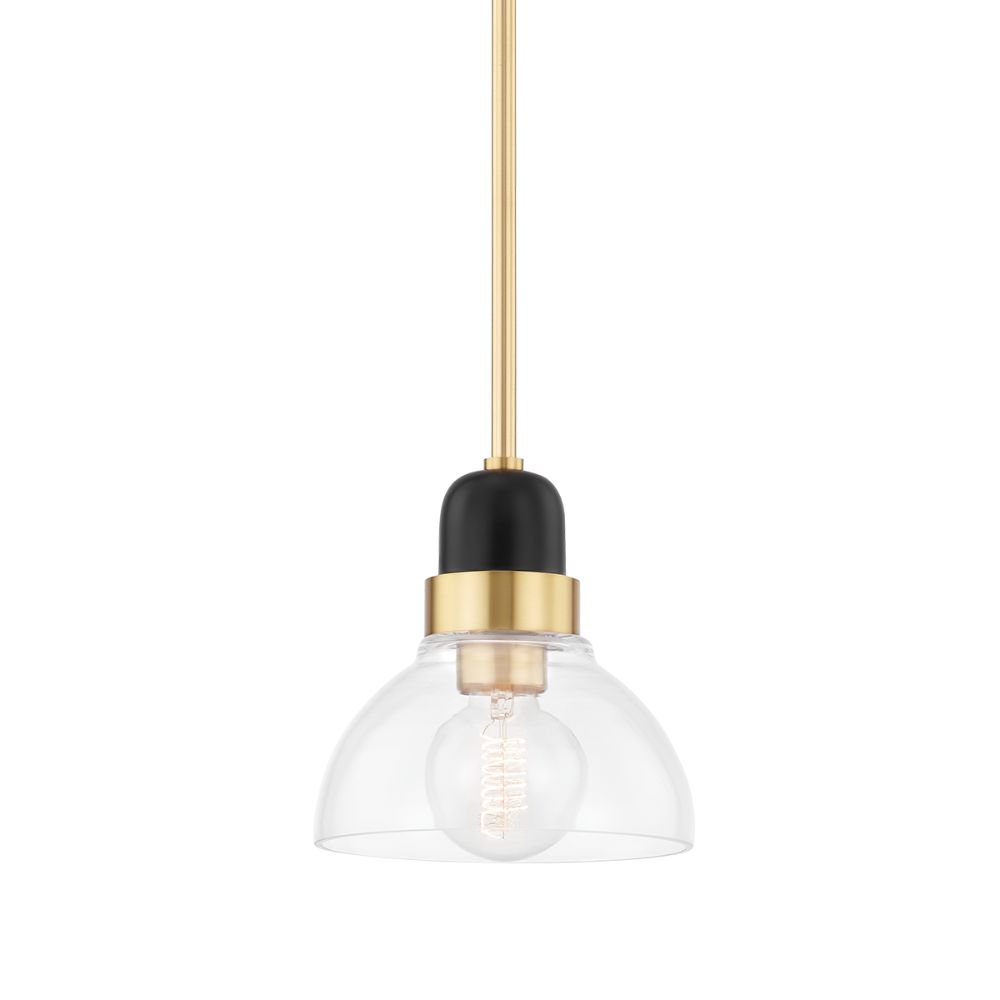Mitzi by Hudson Valley Lighting H482701S-AGB 1 Light Small Pendant in Aged Brass