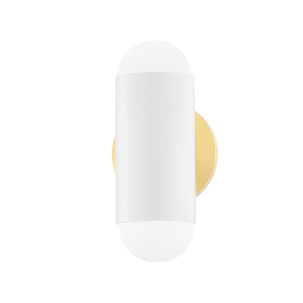 Mitzi by Hudson Valley Lighting H484102 2 Light Wall Sconce in Aged Brass/Soft White Combo