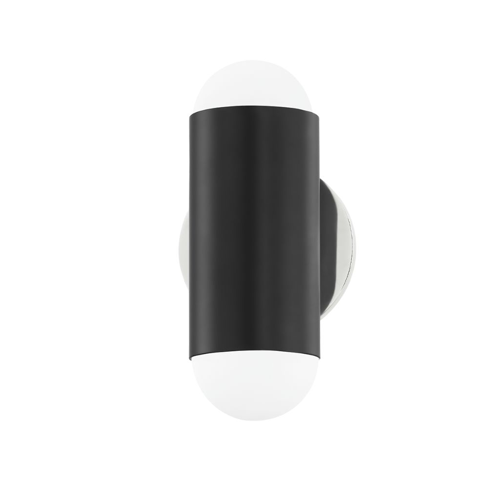 Mitzi by Hudson Valley Lighting H484102 2 Light Wall Sconce in Polished Nickel/Soft Black