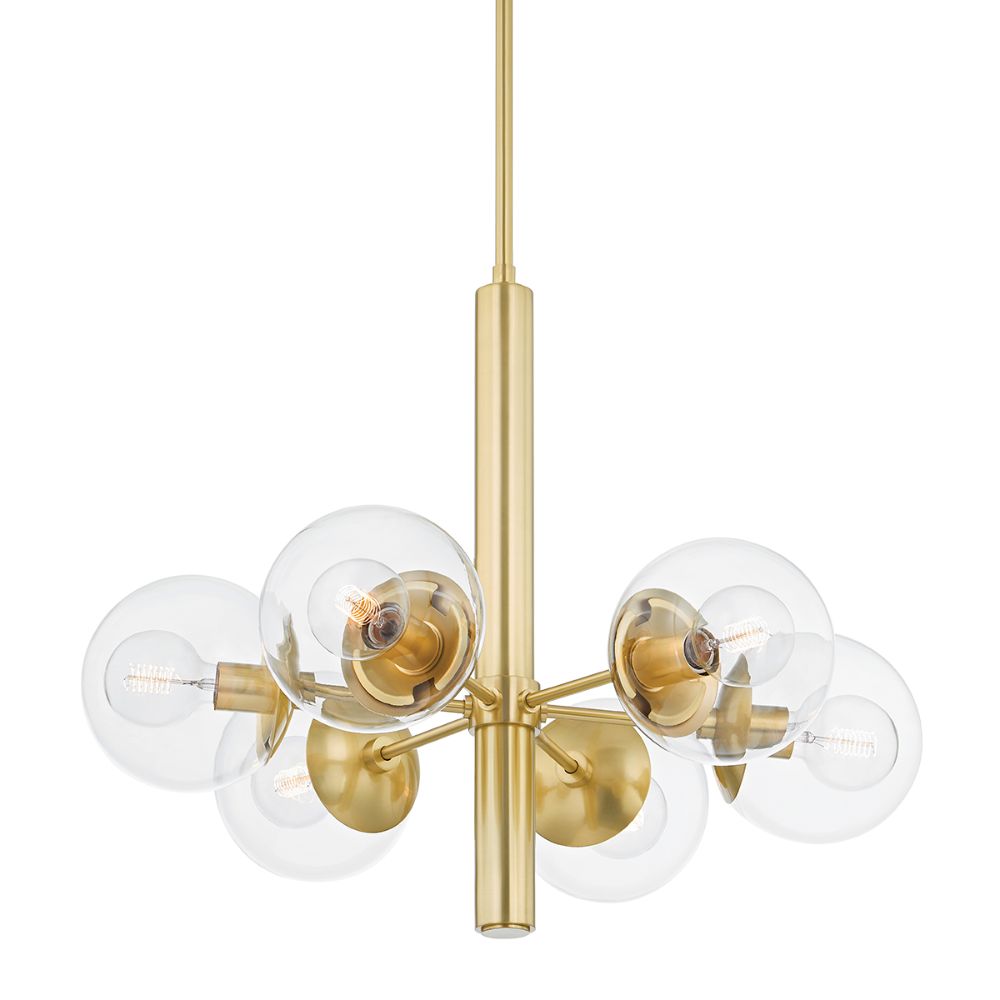 Mitzi by Hudson Valley Lighting H503806-AGB 6 Light Chandelier in Aged Brass
