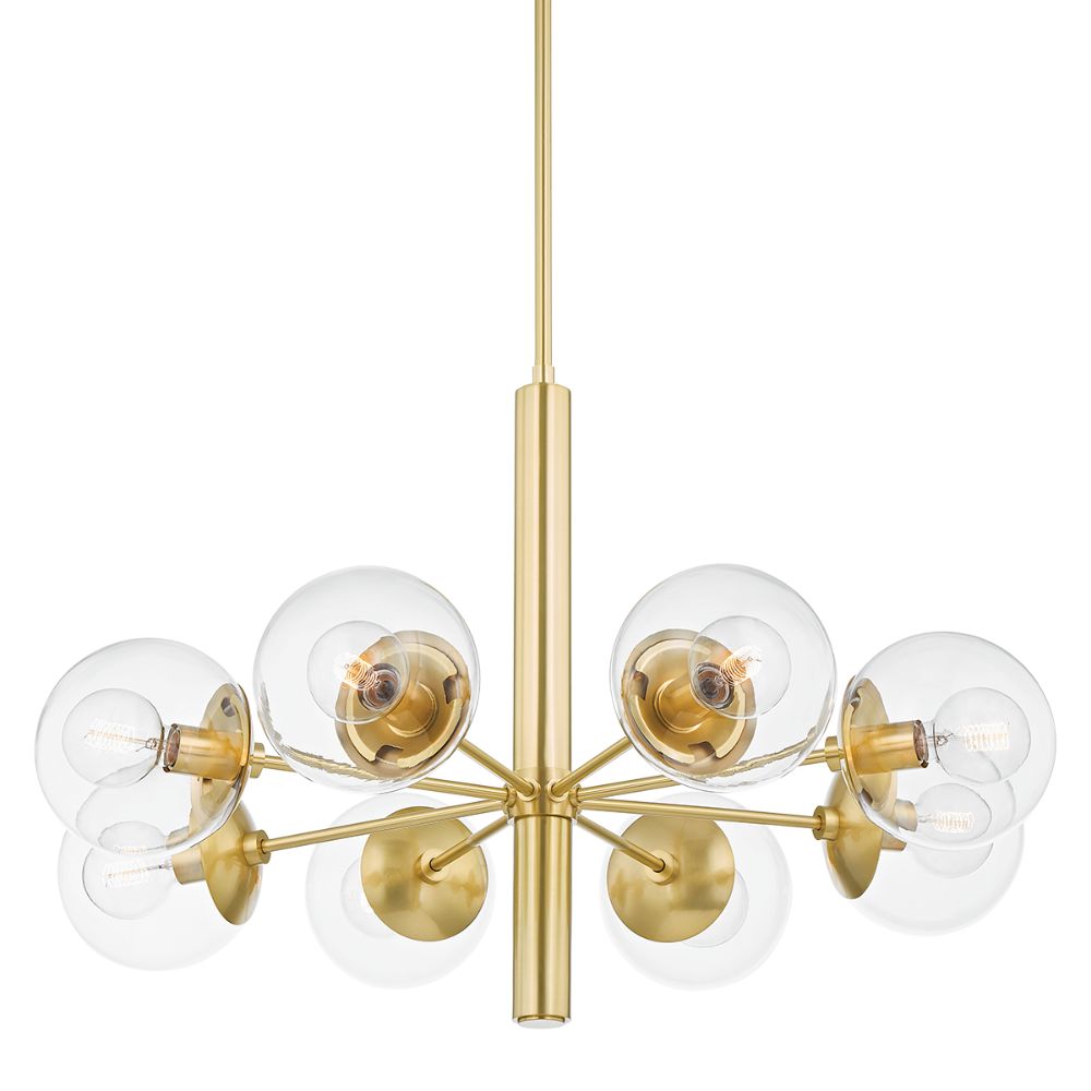 Mitzi by Hudson Valley Lighting H503808-AGB 8 Light Chandelier in Aged Brass