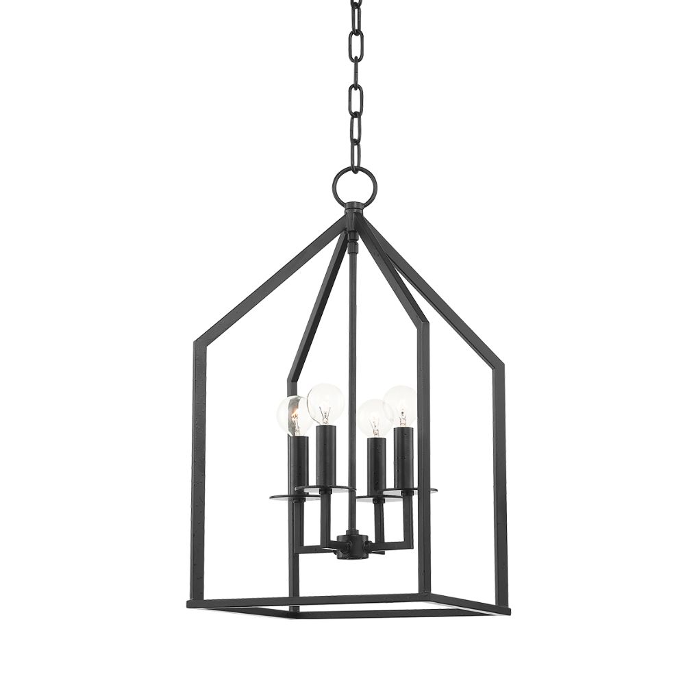 Mitzi by Hudson Valley Lighting H514704S 4 Light Small Pendant in Aged Iron