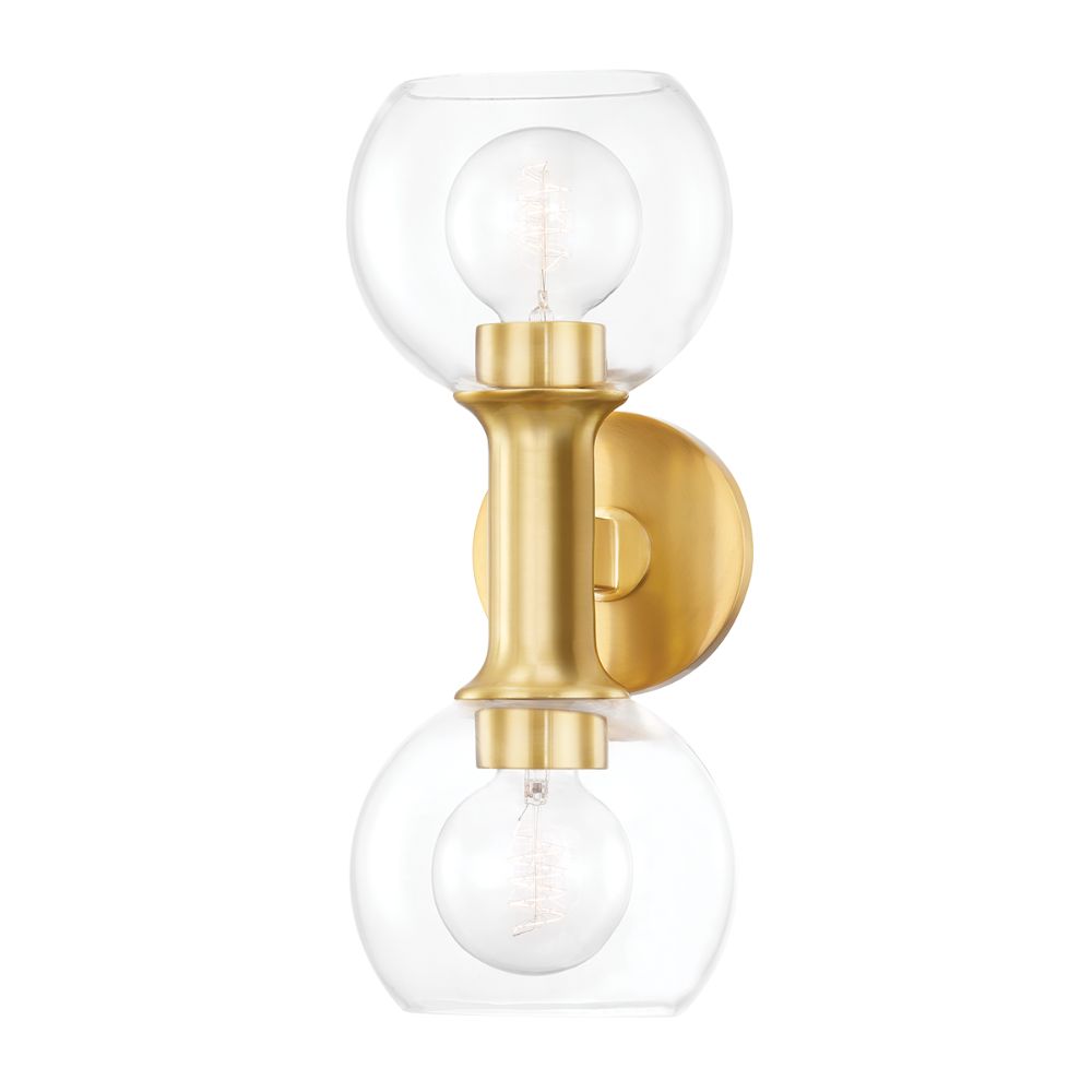 Mitzi by Hudson Valley Lighting H543302 2 Light Bath Bracket in Aged Brass