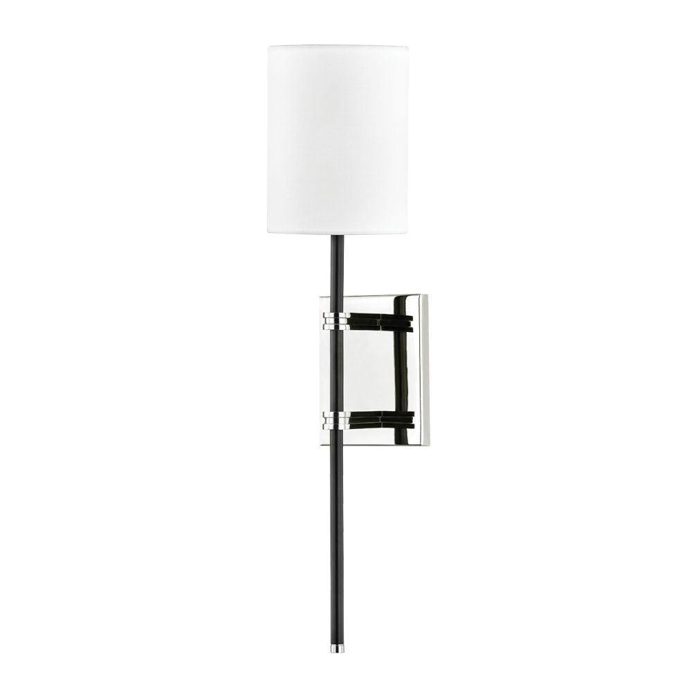 Mitzi by Hudson Valley Lighting H547101 1 Light Wall Sconce in Polished Nickel/Black