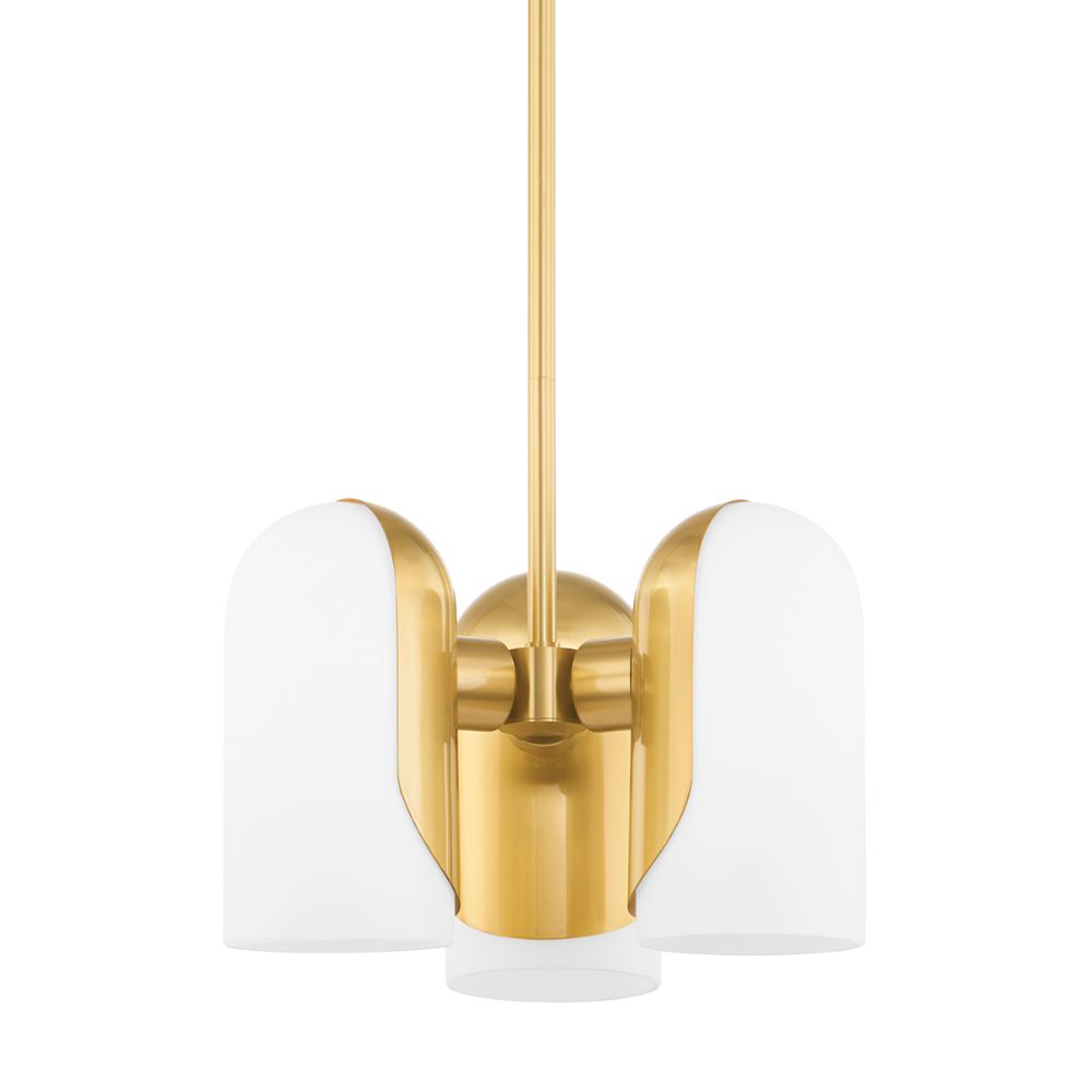 Mitzi by Hudson Valley Lighting H550703-AGB 3 Light Pendant in Aged Brass