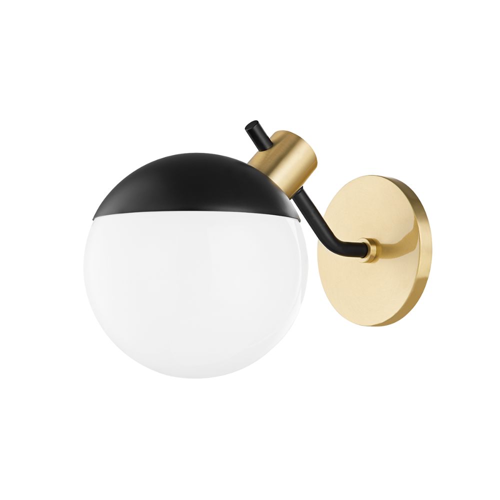 Mitzi by Hudson Valley Lighting H573101-AGB/SBK 1 Light Wall Sconce in Aged Brass/soft Black