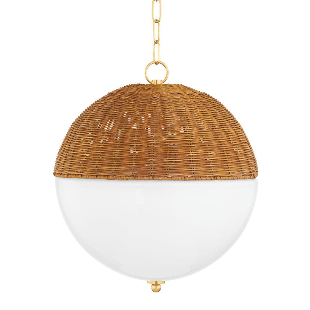 Mitzi by Hudson Valley H603701L-AGB 1 Light Large Pendant in Aged Brass