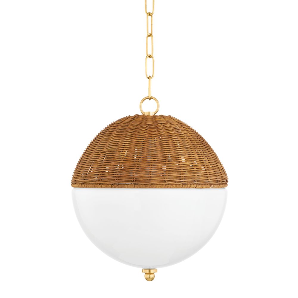 Mitzi by Hudson Valley H603701S-AGB 1 Light Small Pendant in Aged Brass