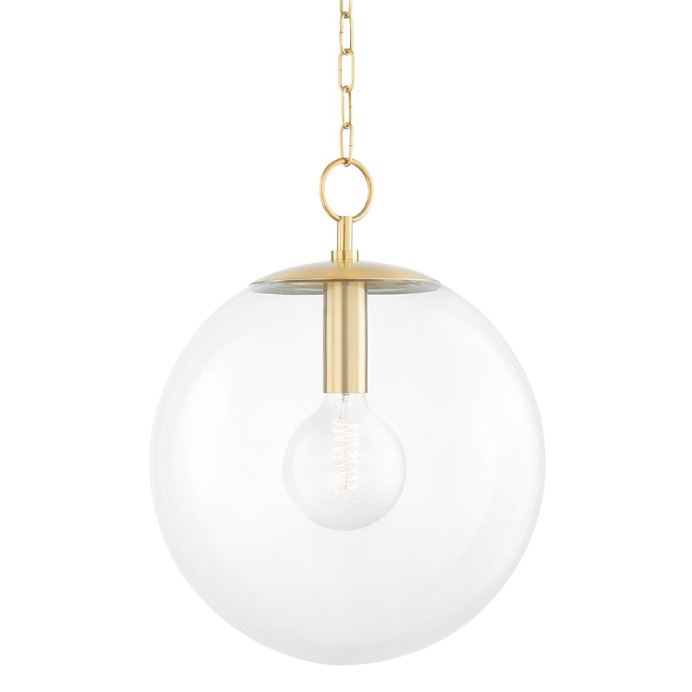 Mitzi by Hudson Valley Lighting H609701L 1 Light Large Pendant in Aged Brass