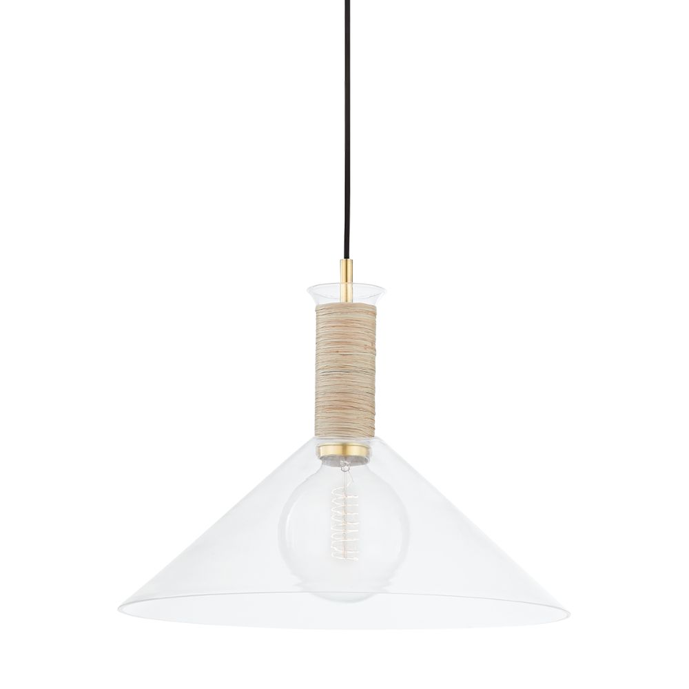 Mitzi by Hudson Valley H622701L-AGB 1 Light Pendant in Aged Brass